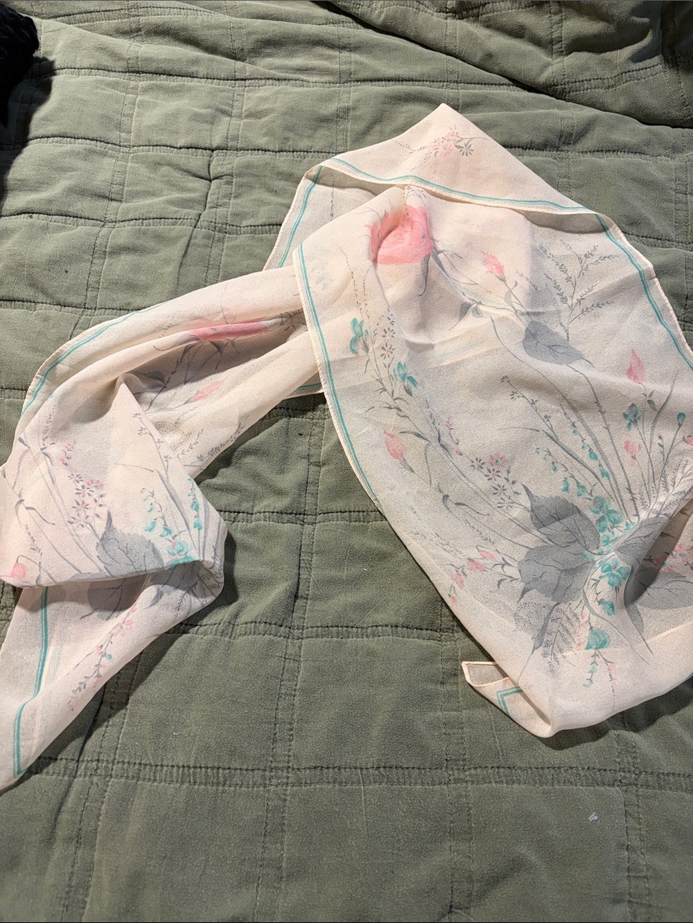 Sheer Floral Scarf - Pink Floral